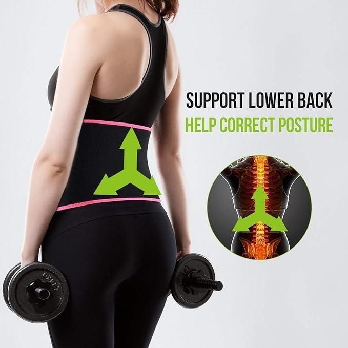 Person wearing waist trimmer belt during workout